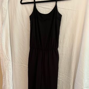 Black Bootcut Jumpsuit with Lace Detail on neckline